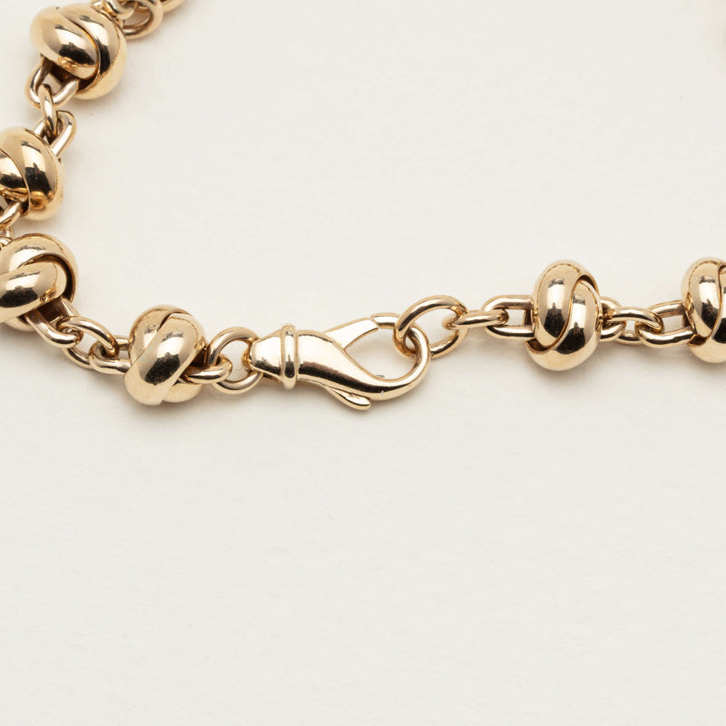 Deja Vu 9ct Yellow Gold Knotted Chain Bracelet 20cm - Bracelet - Walker & Hall