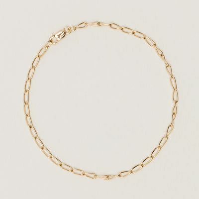 Deja Vu 9ct Yellow Gold Cable Link Bracelet 22cm