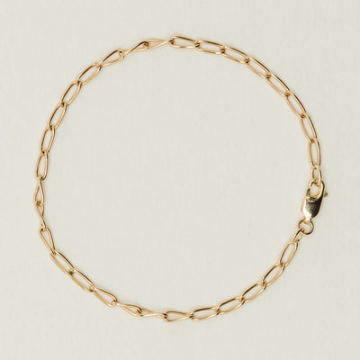 Deja Vu 9ct Yellow Gold Cable Link Bracelet 18.5cm