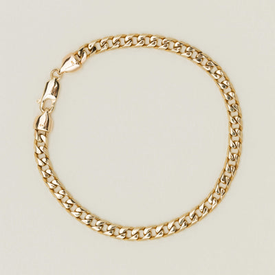 Deja Vu 9ct Yellow Gold 5mm Curb Link Bracelet 21cm