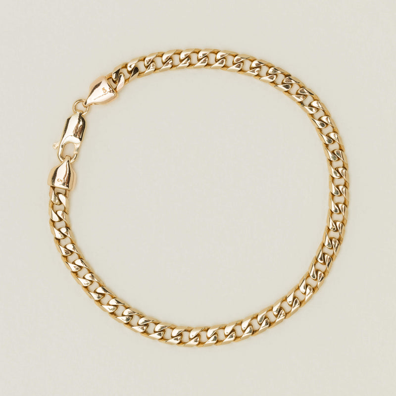 Deja Vu 9ct Yellow Gold 5mm Curb Link Bracelet 21cm