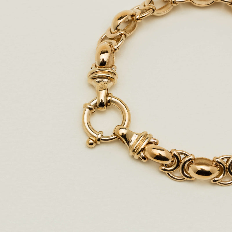 Deja Vu 9ct Yellow Gold Fancy Link Bracelet - Bracelet - Walker & Hall