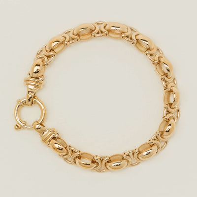 Deja Vu 9ct Yellow Gold Fancy Link Bracelet - Bracelet - Walker & Hall