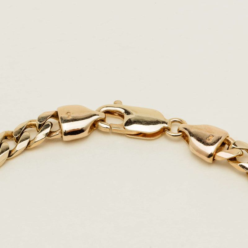 Deja Vu 9ct Yellow Gold 5mm Curb Link Bracelet 21cm