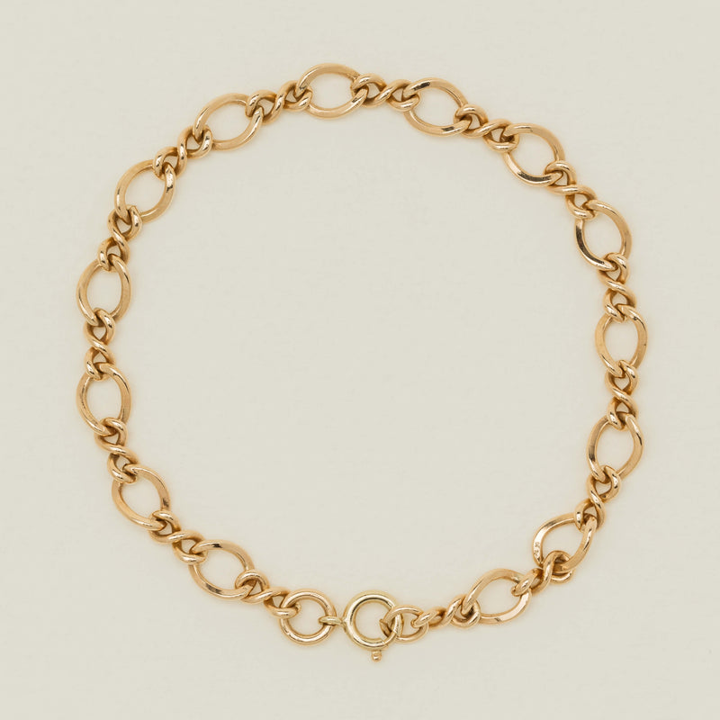 Deja Vu 10ct Yellow Gold Figaro Link Bracelet - Bracelet - Walker & Hall