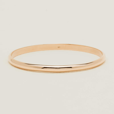 Deja Vu 9ct Rose Gold Solid Bangle - 66mm