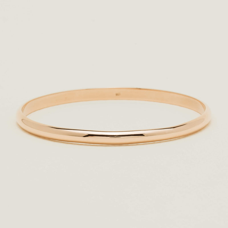 Deja Vu 9ct Rose Gold Solid Bangle - 66mm