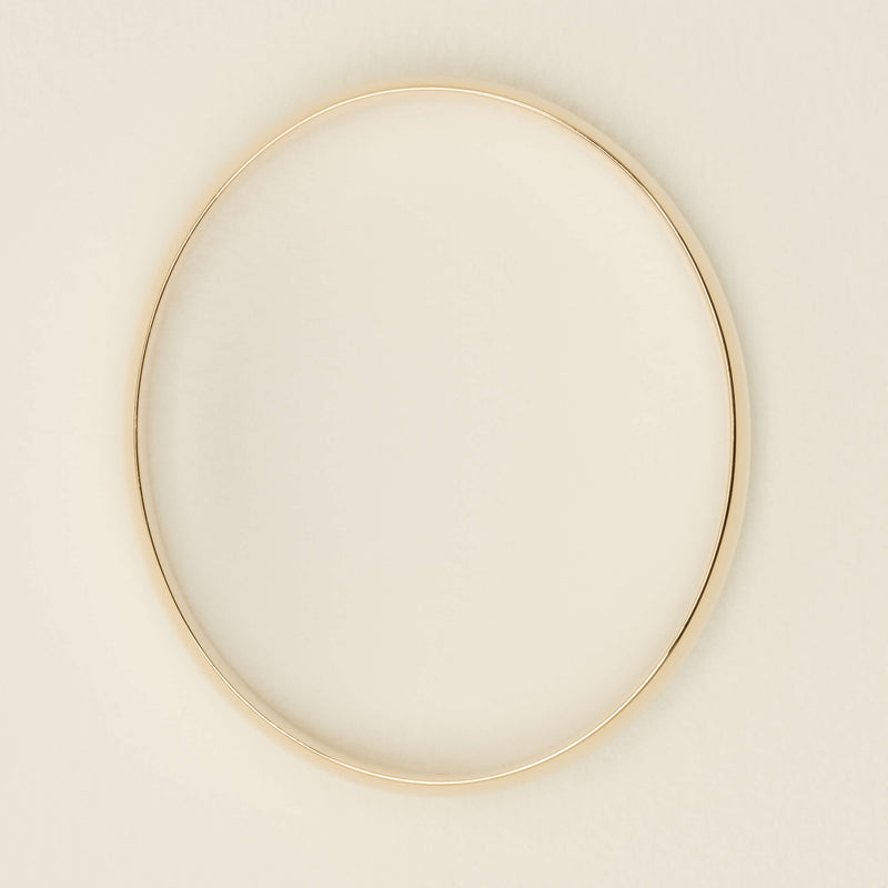 Deja Vu 9ct Yellow Gold 12mm Oval Bangle - 66mm