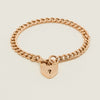 Vintage 9ct Rose Gold Hollow Curb Link Padlock Bracelet