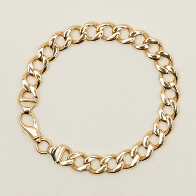 Deja Vu 9ct Yellow Gold 9.9mm Wide Curb Link Bracelet