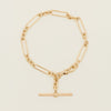 Deja Vu 9ct Yellow Gold Paperclip Fob Bracelet