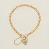 Deja Vu 9ct Yellow Gold Belcher Bracelet with Padlock - Bracelet - Walker & Hall