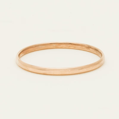 Deja Vu 9ct Rose Gold Hollow Bangle - 66mm - Bracelet - Walker & Hall