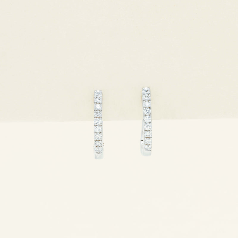 18ct White Gold .11ct Diamond Cosy Earrings - Earrings - Walker & Hall
