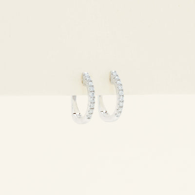 18ct White Gold .11ct Diamond Cosy Earrings - Earrings - Walker & Hall