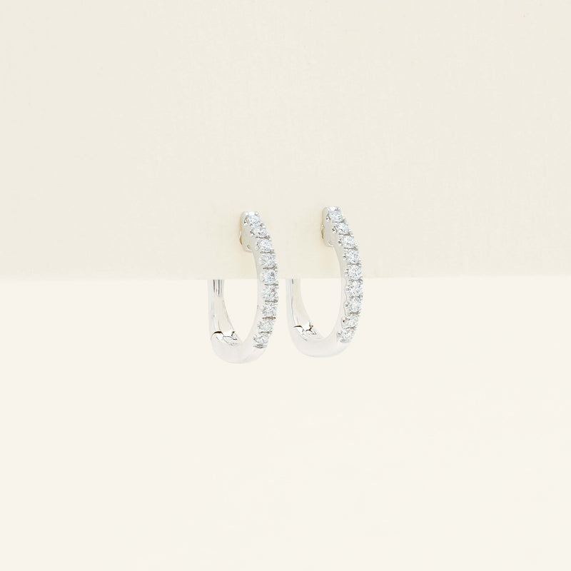 18ct White Gold .11ct Diamond Cosy Earrings - Earrings - Walker & Hall