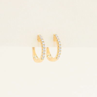 18ct Yellow Gold .11ct Diamond Cosy Earrings - Earrings - Walker & Hall