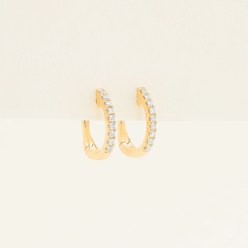 18ct Yellow Gold .11ct Diamond Cosy Earrings - Earrings - Walker & Hall
