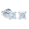 18ct White Gold 1.22ct Princess Cut Diamond Blossom Earrings - Earrings - Walker & Hall