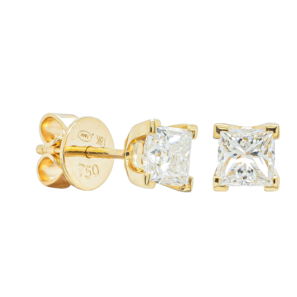 18ct Yellow Gold 2.00ct Diamond Blossom Stud Earrings - Walker & Hall