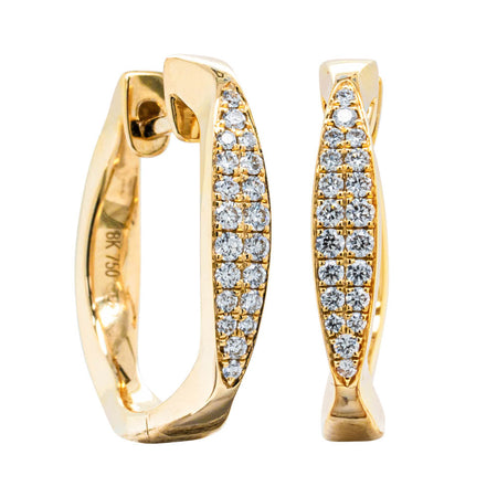 18ct Yellow Gold .20ct Diamond Eos Hoop Earrings - Earrings - Walker & Hall