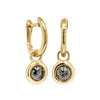 18ct Yellow Gold Black Diamond Natalia Hoop Earrings - Earrings - Walker & Hall