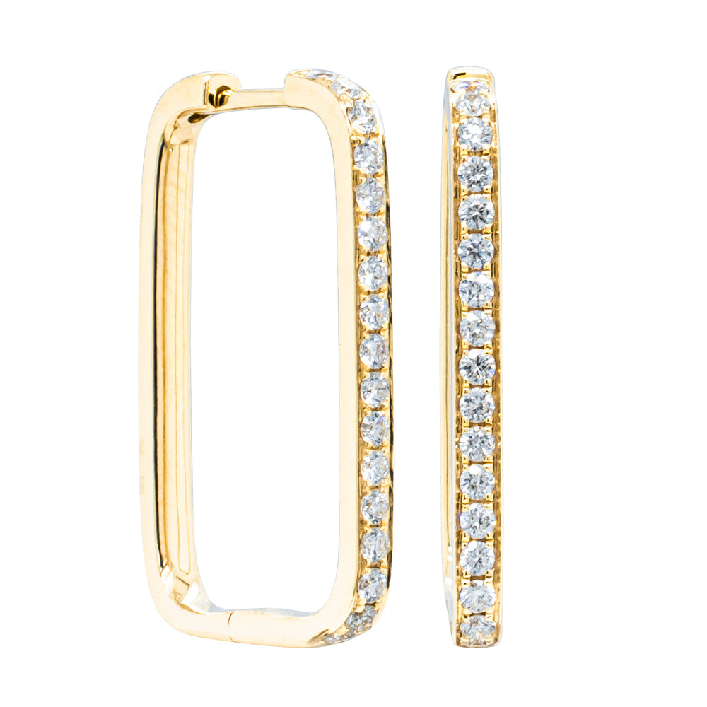 18ct Yellow Gold .44ct Diamond Hoop Earrings