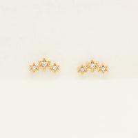 9ct Yellow Gold Diamond Stars Studs - Earrings - Walker & Hall