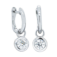 18ct White Gold Diamond Natalia Hoop Earrings