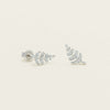 9ct White Gold Diamond Fern Earrings - Earrings - Walker & Hall