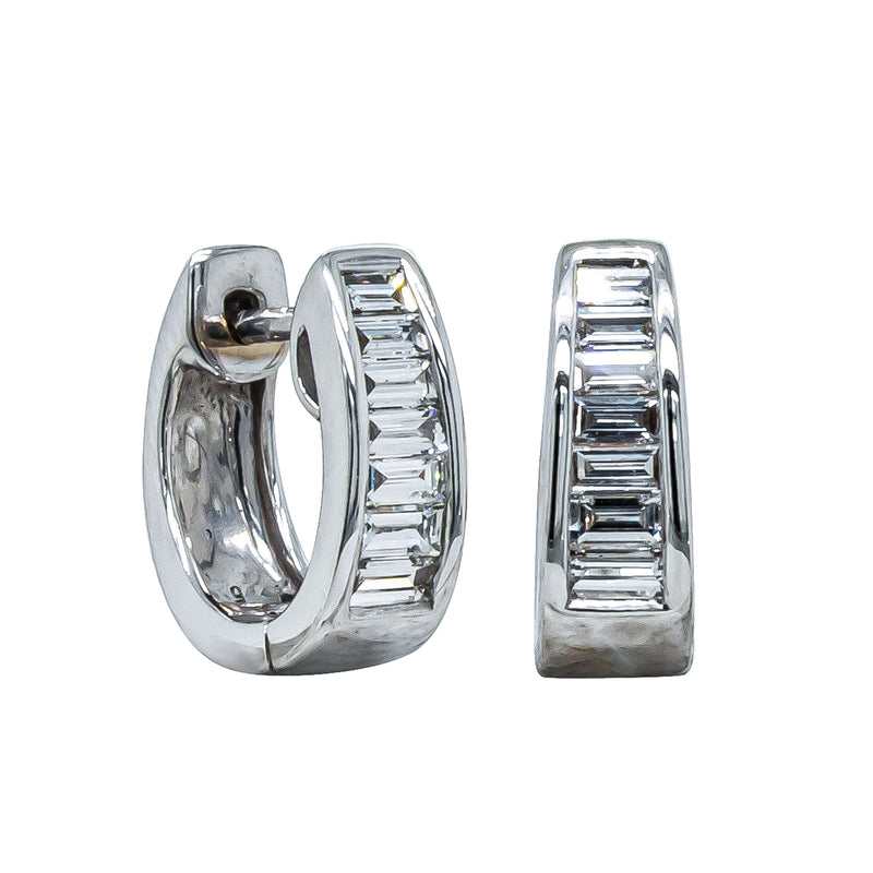 Deja Vu 18ct White Gold .50ct Diamond Huggie Earrings - Earrings - Walker & Hall