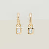 18ct Yellow Gold .58ct Emerald Diamond Natalia Hoop Earrings