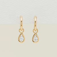 18ct Yellow Gold .50ct Pear Diamond Natalia Hoop Earrings