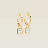 18ct Yellow Gold .58ct Cushion Diamond Natalia Hoop Earrings