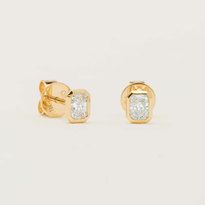 18ct Yellow Gold Radiant-Cut Diamond Natalia Stud Earrings