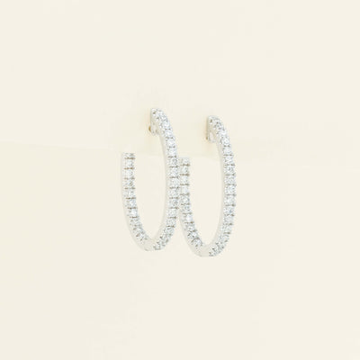 18ct White Gold 1.00ct Diamond Bella Hoop Earrings