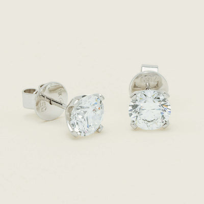 18ct White Gold 3.00ct Diamond Blossom Stud Earrings - Earrings - Walker & Hall