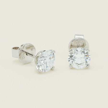 18ct White Gold 3.00ct Diamond Blossom Stud Earrings - Earrings - Walker & Hall