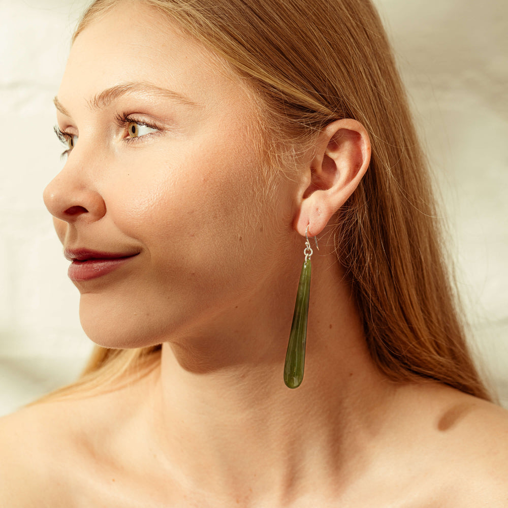 NZ Greenstone Drop Earrings