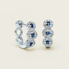 18ct White Gold Sapphire & Diamond Halo Hoop Earrings - Earrings - Walker & Hall