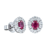 18ct White Gold .91ct Ruby & Diamond Earrings