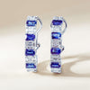 18ct White Gold 2.69ct Sapphire & Diamond Hoop Earrings - Earrings - Walker & Hall