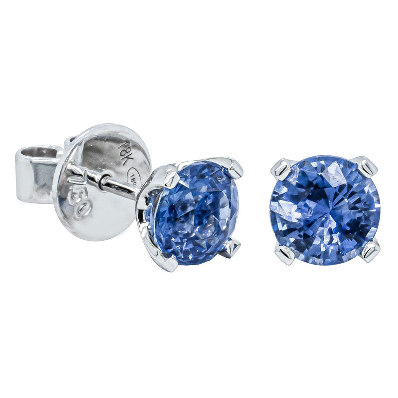 18ct White Gold 1.70ct Sapphire Blossom Stud Earrings - Earrings - Walker & Hall