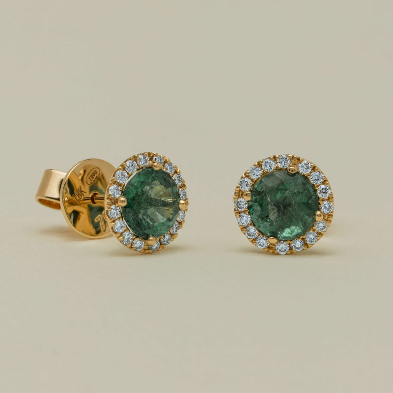 18ct Yellow Gold 1.56ct Emerald & Diamond Nina Earrings - Earrings - Walker & Hall