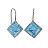 Deja Vu 18ct White Gold Blue Topaz Drop Earrings - Earrings - Walker & Hall