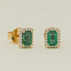 18ct Yellow Gold 1.24ct Emerald & Diamond Nina Earrings - Earrings - Walker & Hall