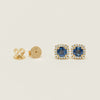 18ct Yellow Gold 1.73ct Sapphire Diamond Peony Earrings - Earrings - Walker & Hall