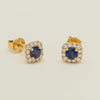 18ct Yellow Gold .68ct Sapphire & Diamond Stud Earrings - Earrings - Walker & Hall