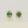 18ct Yellow Gold .63ct Emerald & Diamond Stud Earrings