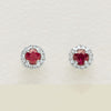 18ct White Gold .55ct Ruby & Diamond Stud Earrings - Earrings - Walker & Hall